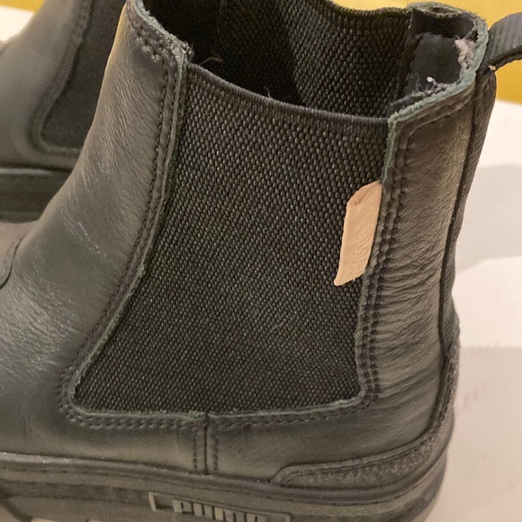 Women's Black Leather Ankle Boots - Picture 6 of 12